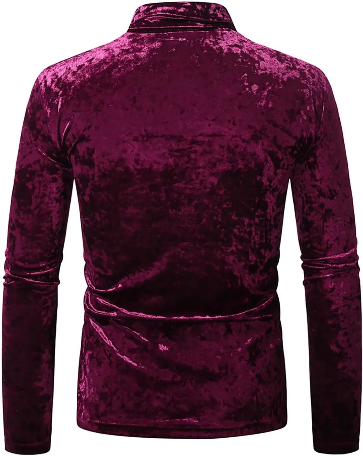 Dress Shirts for Men's Velvet Turtleneck Thermal Shirt Long Sleeve T Shirt Solid Slim Fit Shirt Tops for Wedding Party