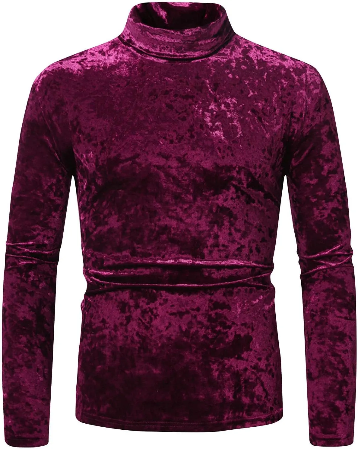 Dress Shirts for Men's Velvet Turtleneck Thermal Shirt Long Sleeve T Shirt Solid Slim Fit Shirt Tops for Wedding Party