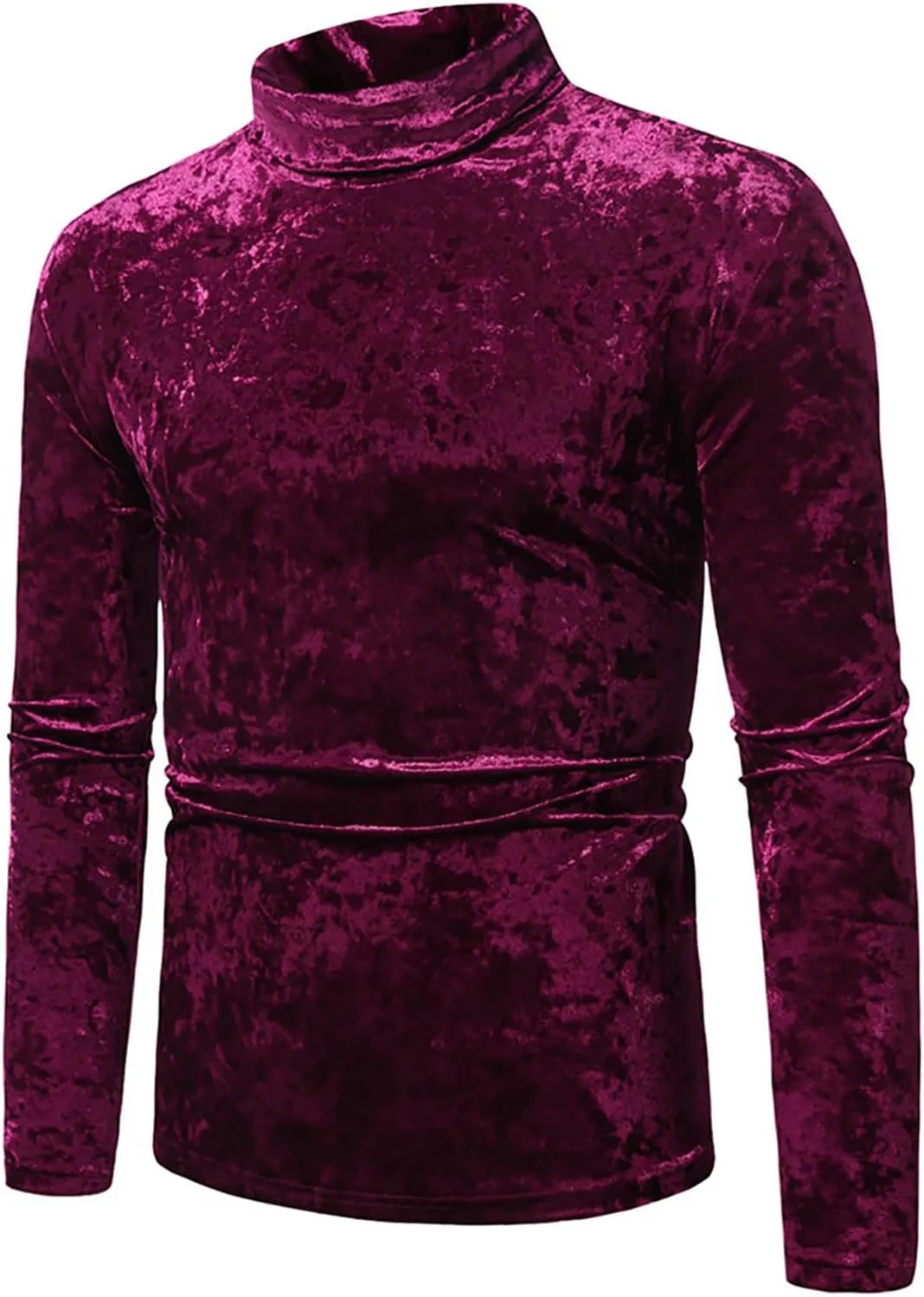Dress Shirts for Men's Velvet Turtleneck Thermal Shirt Long Sleeve T Shirt Solid Slim Fit Shirt Tops for Wedding Party