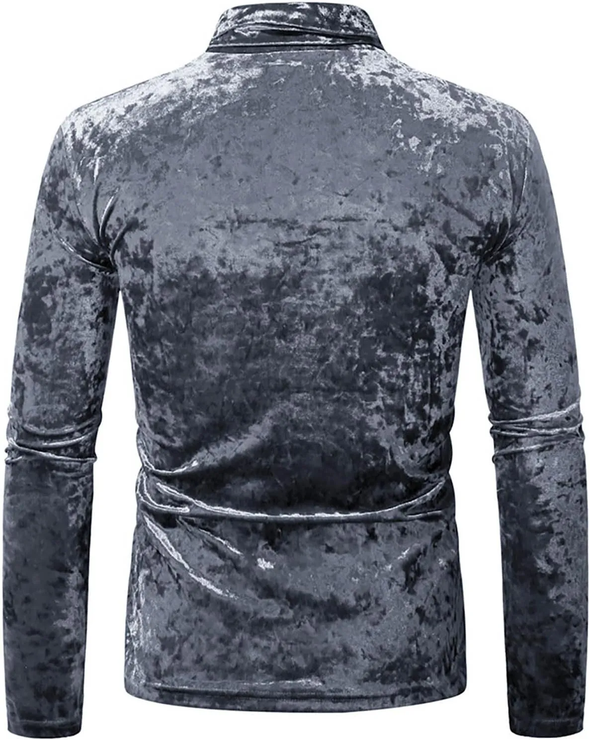 Dress Shirts for Men's Velvet Turtleneck Thermal Shirt Long Sleeve T Shirt Solid Slim Fit Shirt Tops for Wedding Party