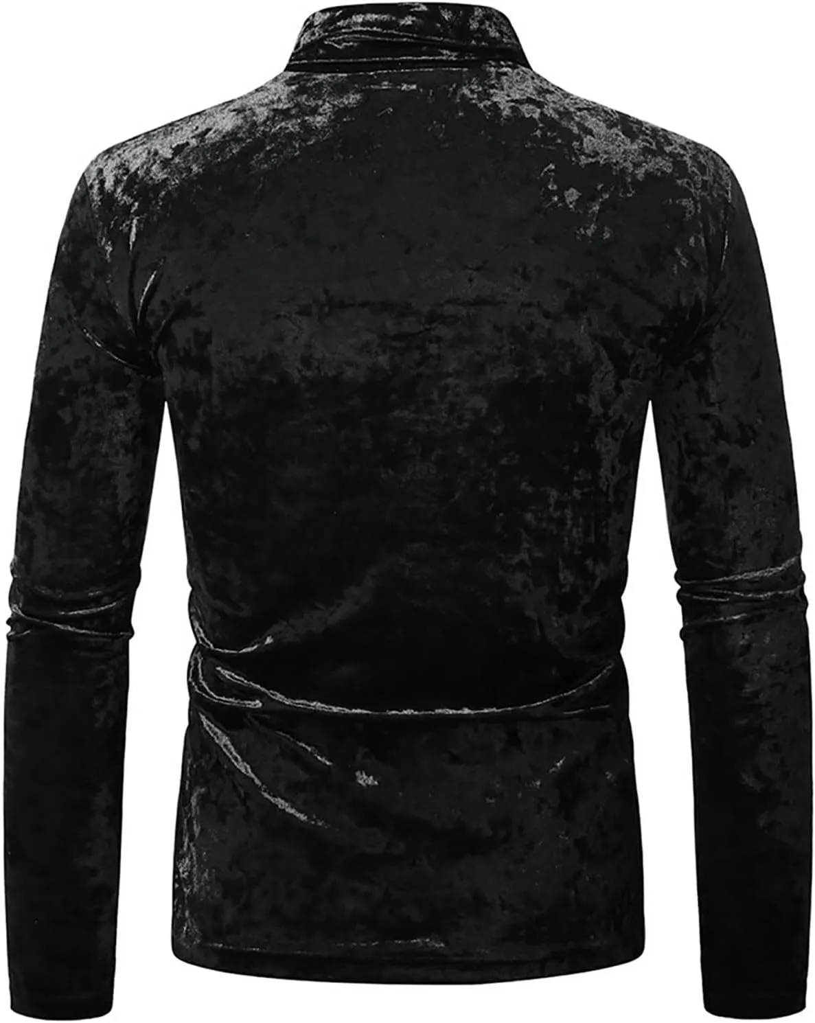 Dress Shirts for Men's Velvet Turtleneck Thermal Shirt Long Sleeve T Shirt Solid Slim Fit Shirt Tops for Wedding Party