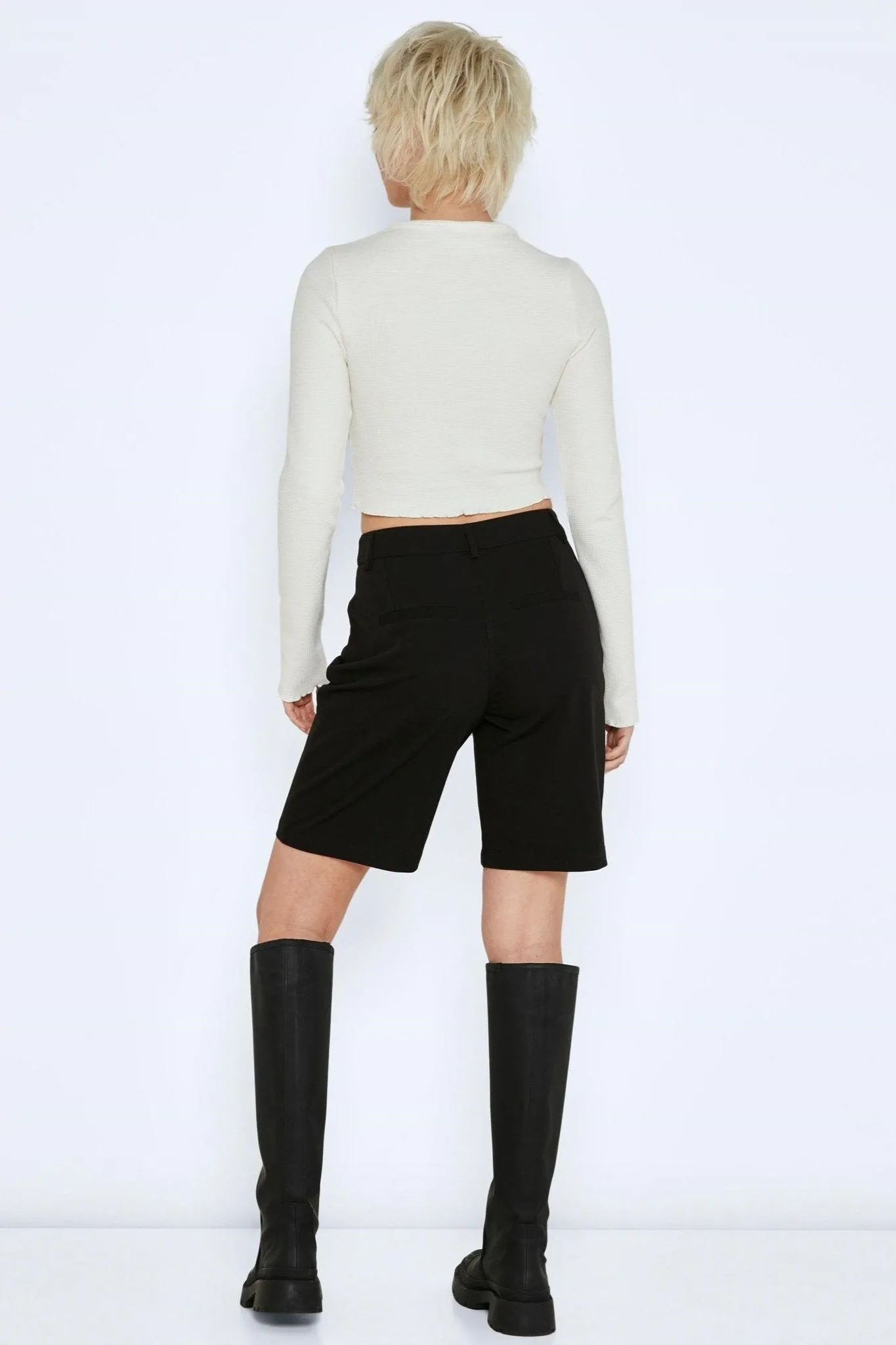 Drew High Waist Wide Shorts - Sort