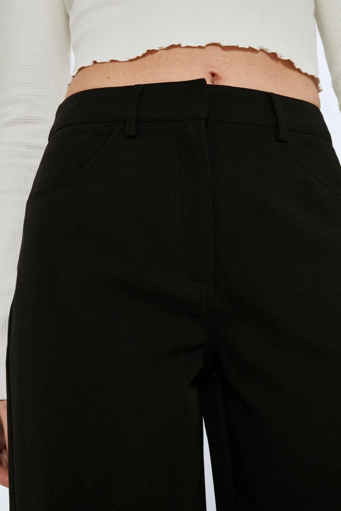Drew High Waist Wide Shorts - Sort