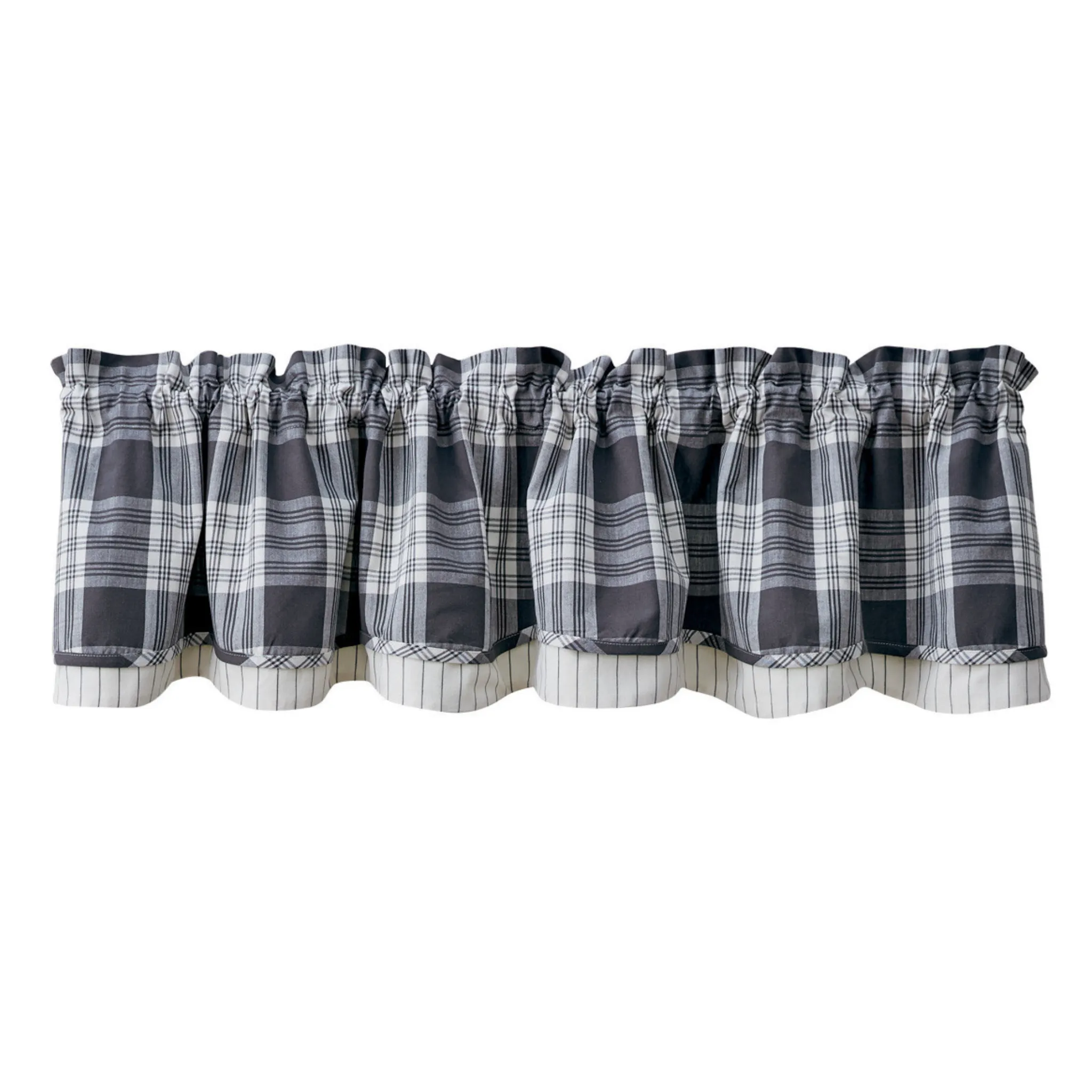 Dylan Slate Lined & Layered Valance