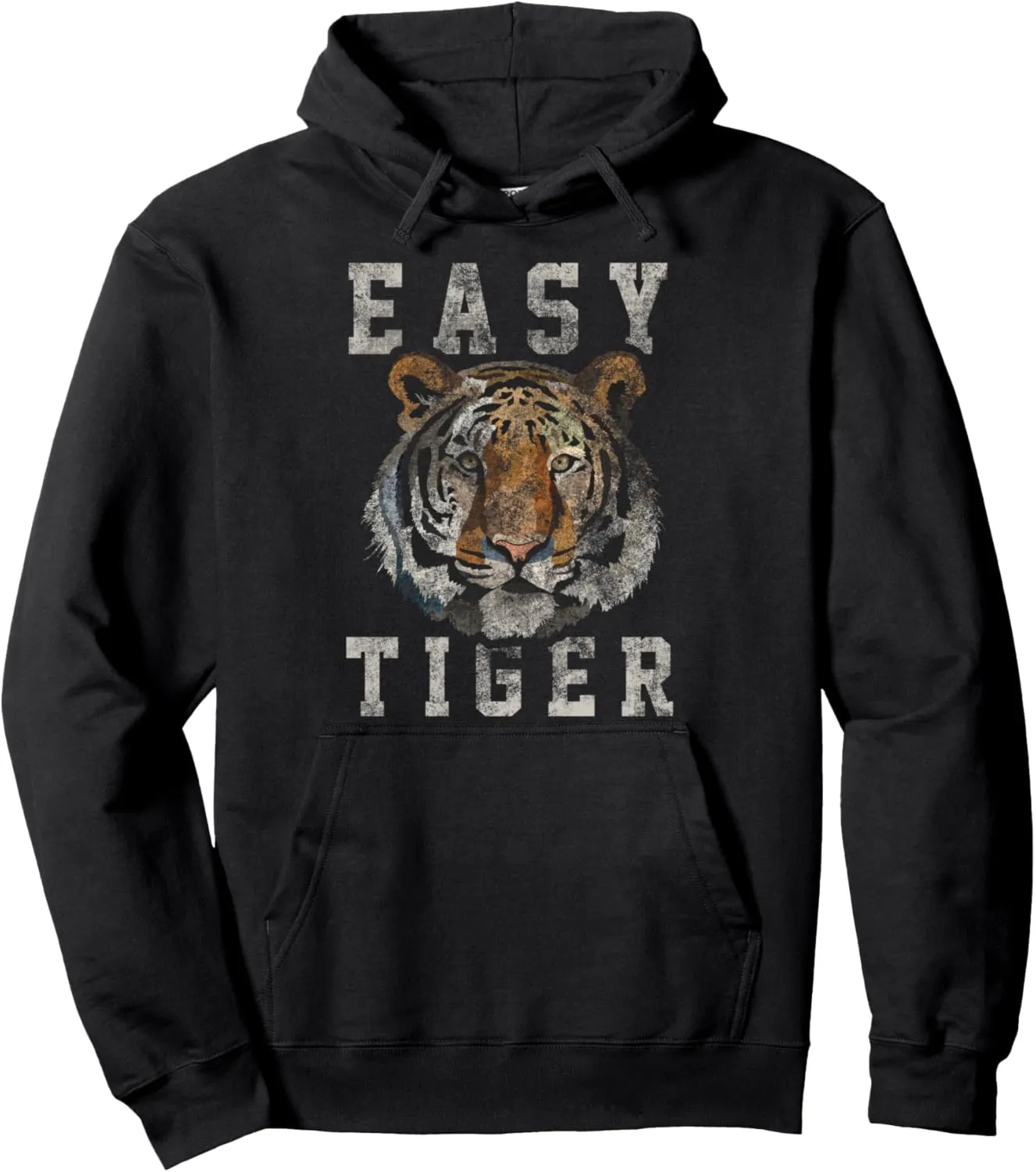 Easy Tiger distressed casual-chic graphic for women Pullover Hoodie
