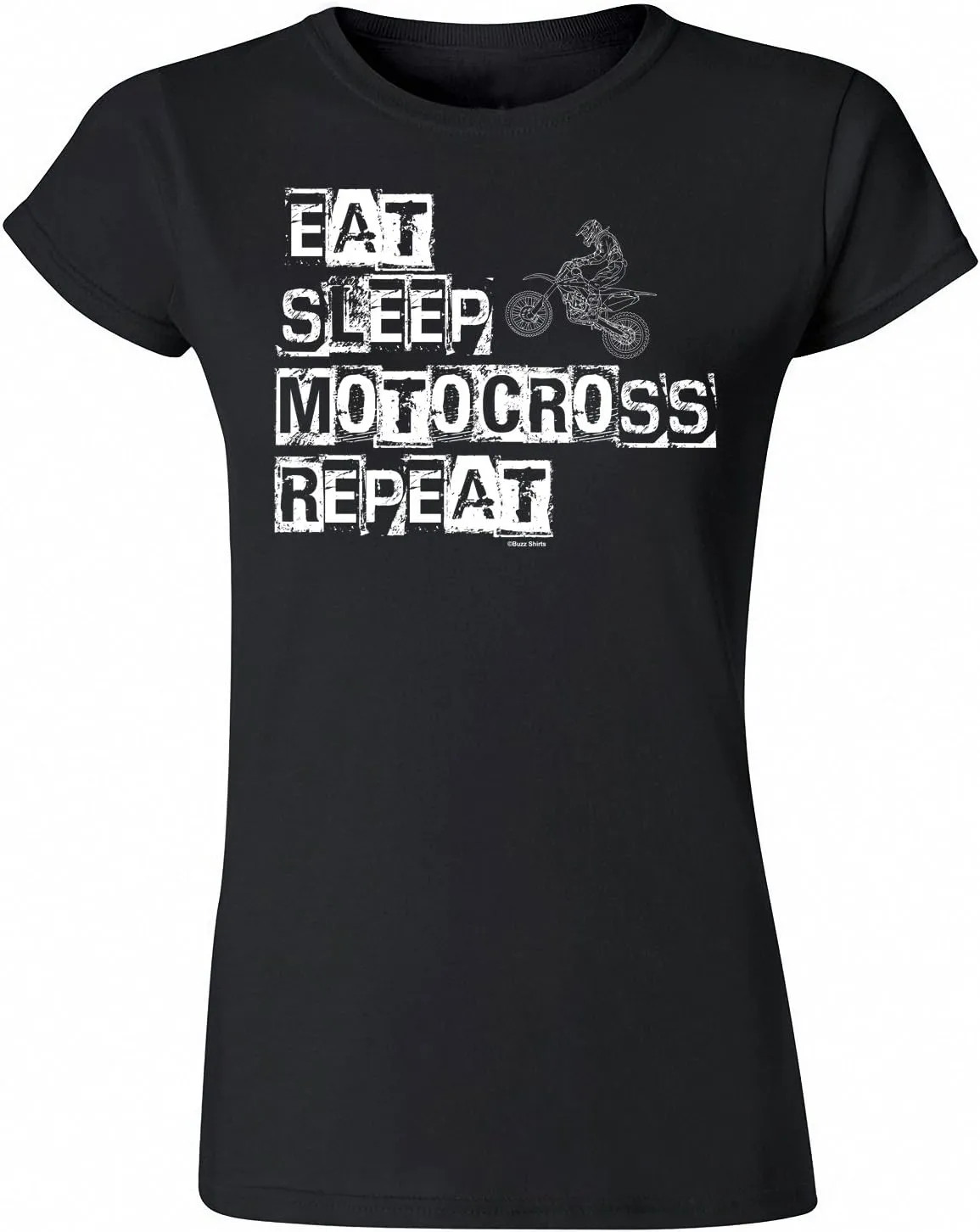 EAT Sleep Motocross Repeat - Womens Organic Cotton Motorcycle T-Shirts