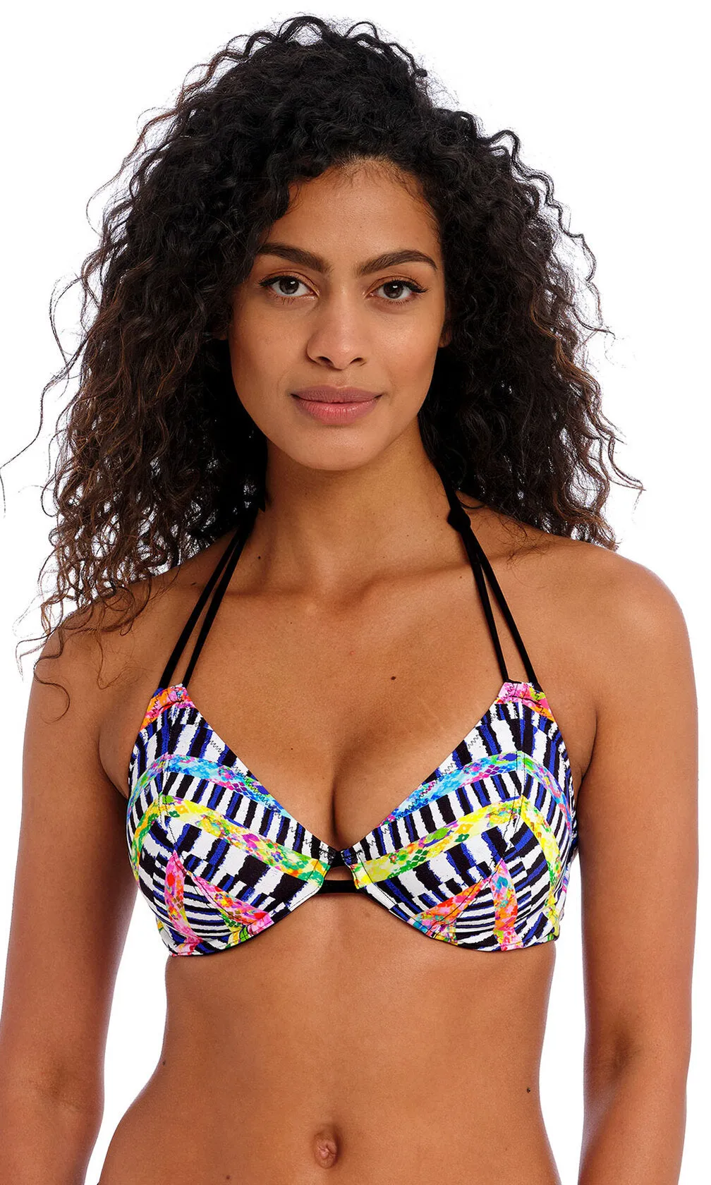 Electro Rave Multi UW Halter Bikini Top