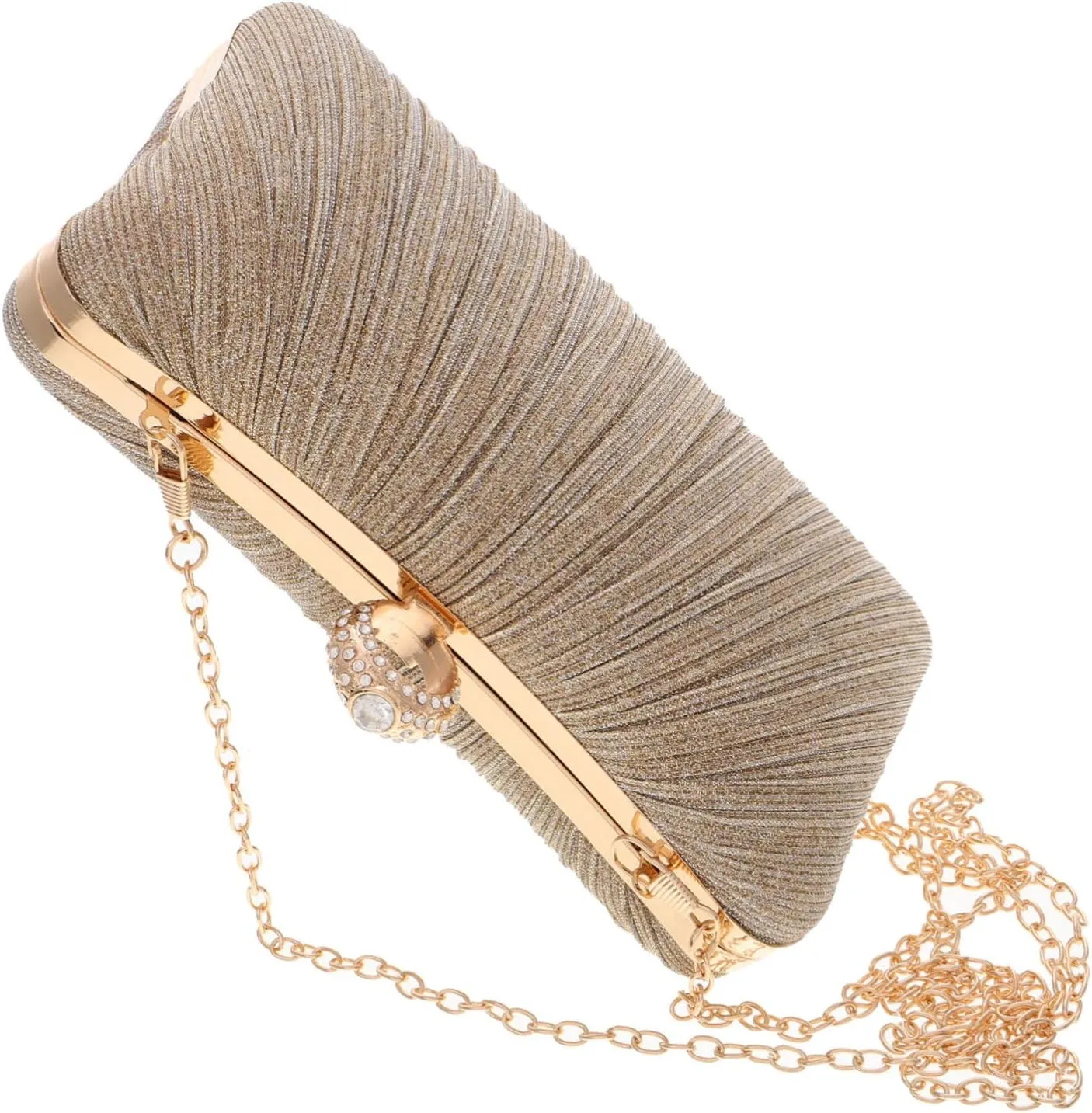 Elegant Evening Bag Gold Clutch Purse for Wedding Prom Evening Gowns Small Dress Purse Glitter Detail