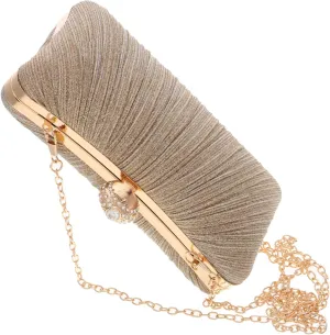 Elegant Evening Bag Gold Clutch Purse for Wedding Prom Evening Gowns Small Dress Purse Glitter Detail