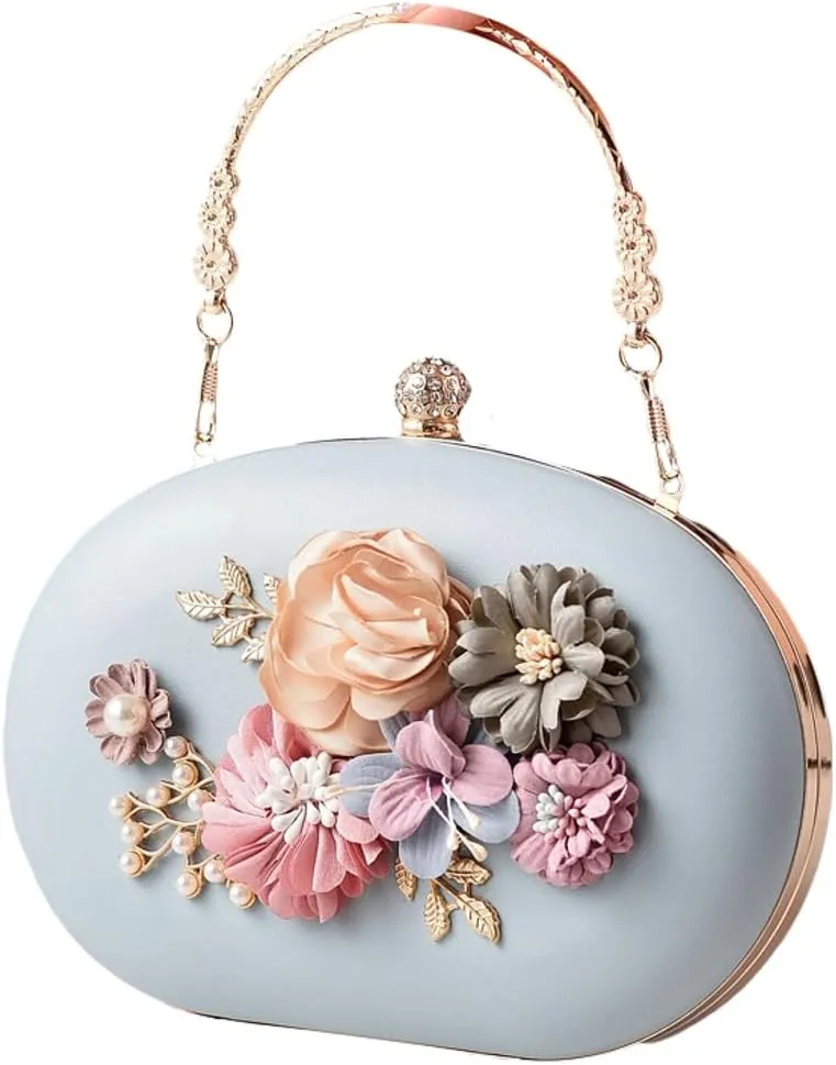Elegant Women's Evening Clutch Floral Crossbody Shoulder Bag for Wedding Party Handheld Purse with Chain Strap 2025