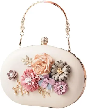 Elegant Women's Evening Clutch Floral Crossbody Shoulder Bag for Wedding Party Handheld Purse with Chain Strap 2025
