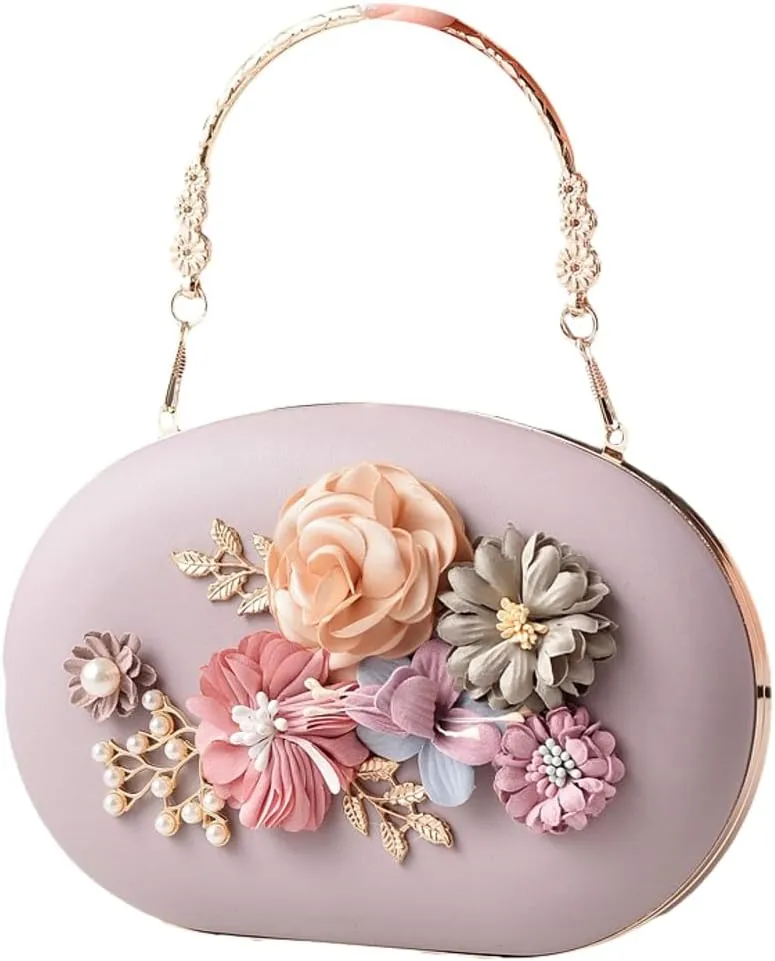 Elegant Women's Evening Clutch Floral Crossbody Shoulder Bag for Wedding Party Handheld Purse with Chain Strap 2025