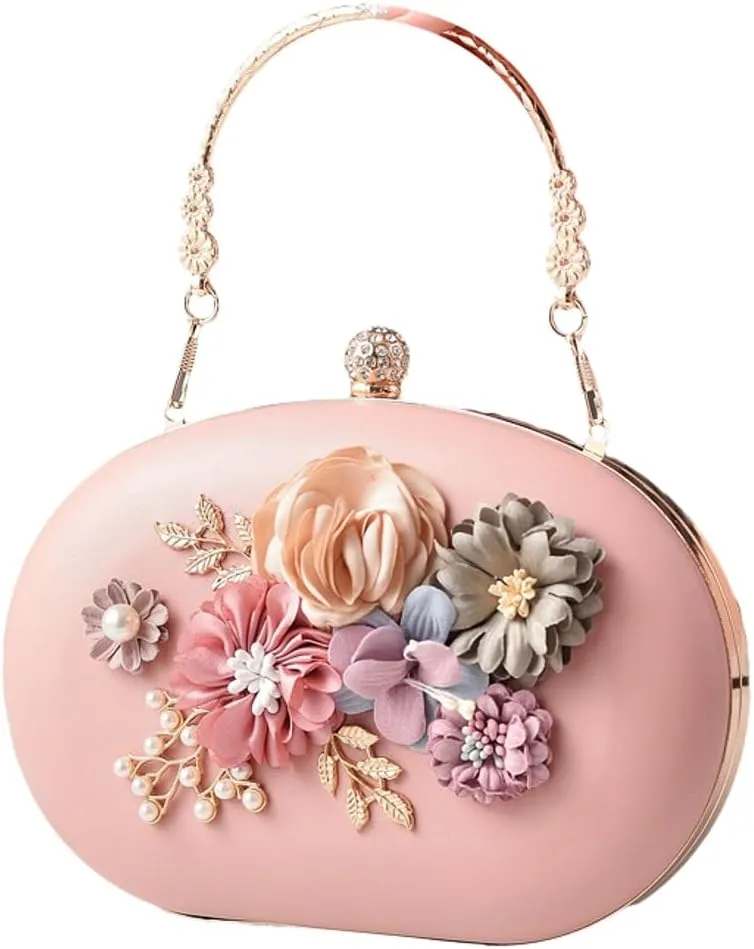 Elegant Women's Evening Clutch Floral Crossbody Shoulder Bag for Wedding Party Handheld Purse with Chain Strap 2025