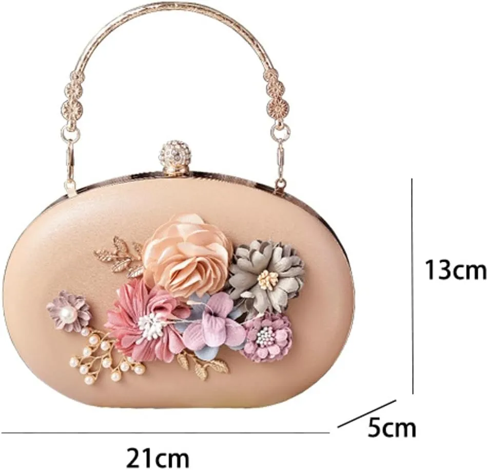 Elegant Women's Evening Clutch Floral Crossbody Shoulder Bag for Wedding Party Handheld Purse with Chain Strap 2025