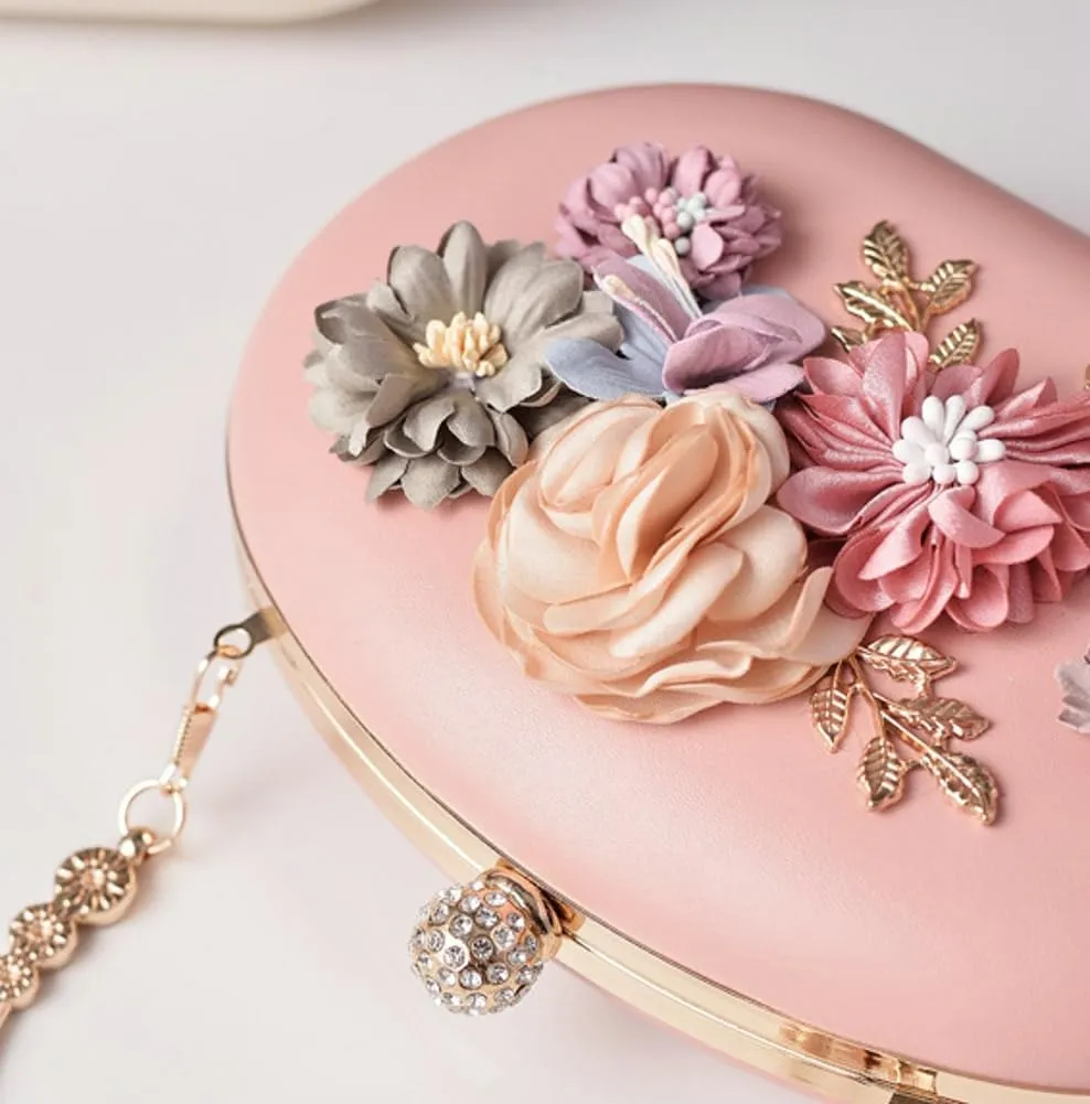 Elegant Women's Evening Clutch Floral Crossbody Shoulder Bag for Wedding Party Handheld Purse with Chain Strap 2025