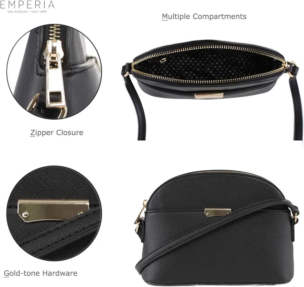 Emperia Small Cute Faux Leather Dome Series Crossbody Bags Shoulder Bag Purse Handbags for Women