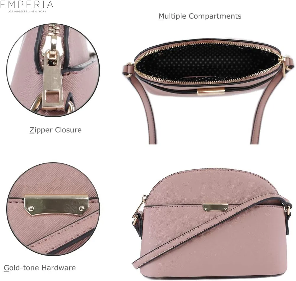 Emperia Small Cute Faux Leather Dome Series Crossbody Bags Shoulder Bag Purse Handbags for Women