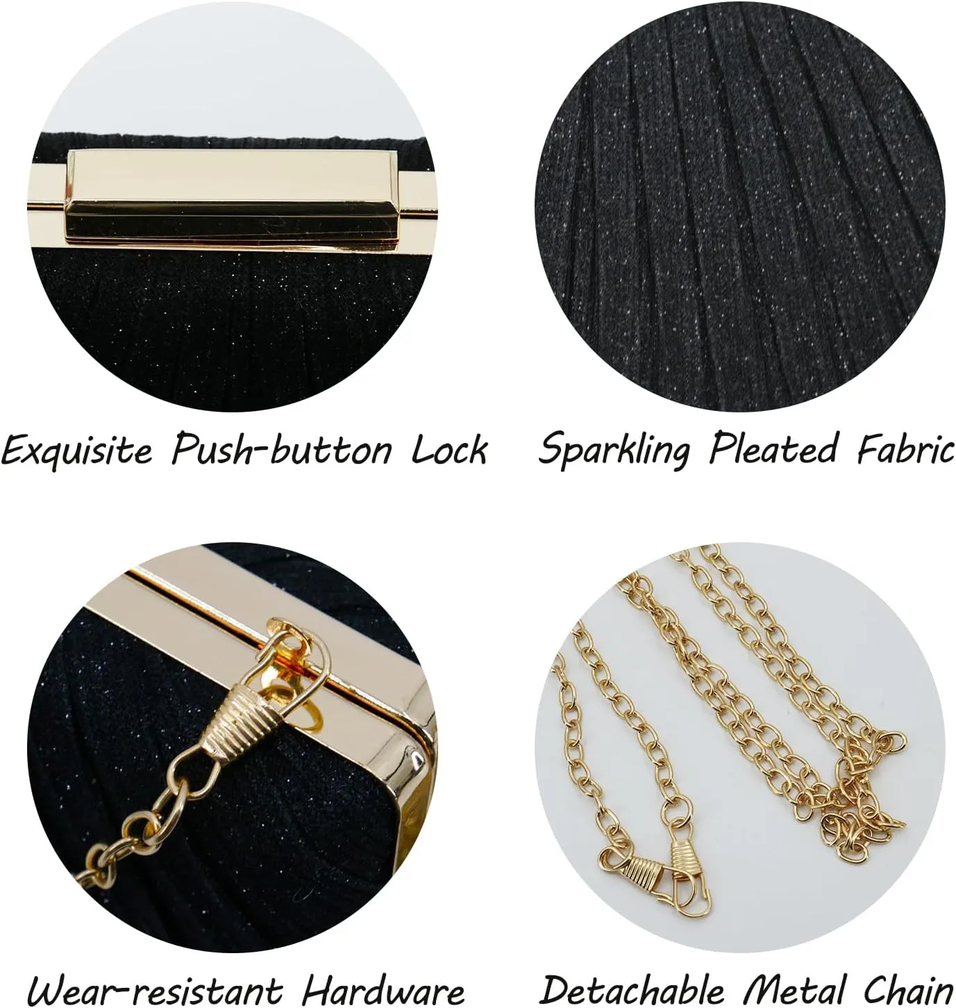 Evening Handbag Clutch Purses Women's Girls Sparkly Evening Bag Party Wedding Bags