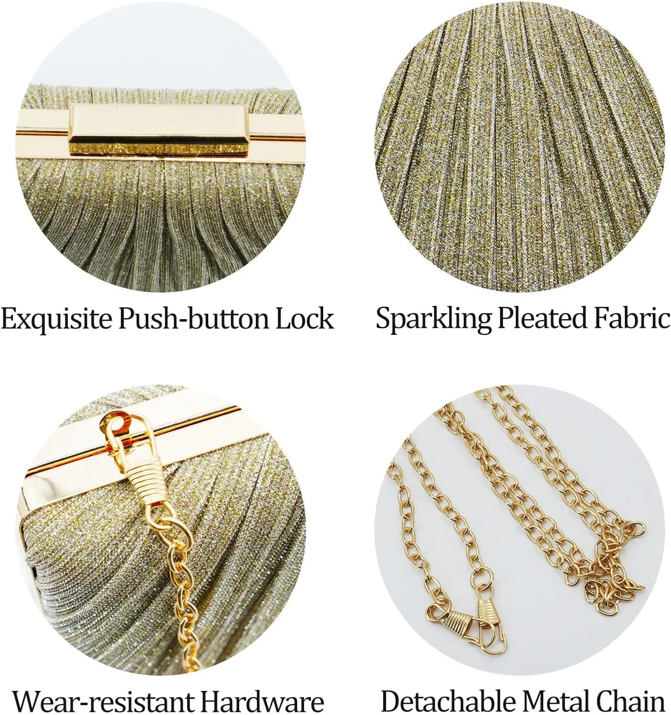 Evening Handbag Clutch Purses Women's Girls Sparkly Evening Bag Party Wedding Bags