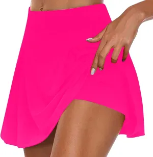 Firzero Women Summer Skirt Ruffle High Waist Workout Skirt Lightweight Running Tennis Skirt Athletic Short Yoga Skirt