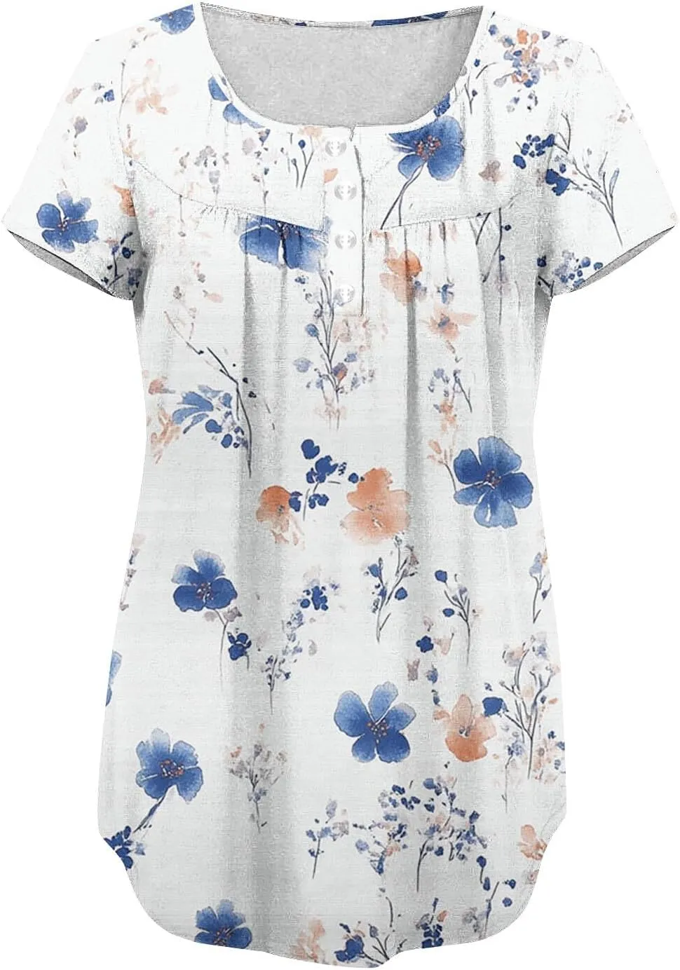 Floral Tops for Women 2025 Short Sleeve Boho Summer Tshirt Dressy Casual Trendy Blouse Ladies Boho Hawaiian Shirts
