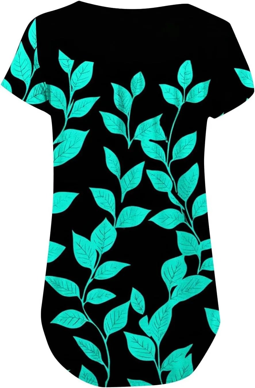 Floral Tops for Women 2025 Short Sleeve Boho Summer Tshirt Dressy Casual Trendy Blouse Ladies Boho Hawaiian Shirts