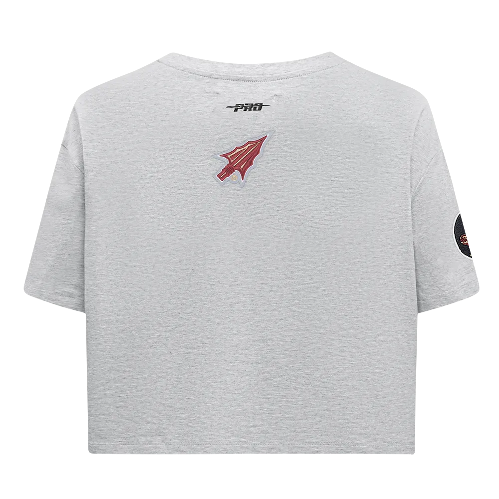 FLORIDA STATE UNIVERSITY CLASSIC SINGLE JERSEY BOXY TEE (HEATHER GREY)