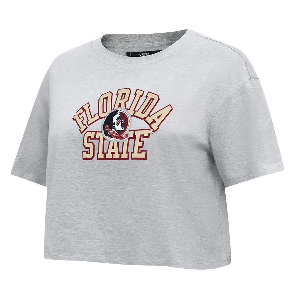FLORIDA STATE UNIVERSITY CLASSIC SINGLE JERSEY BOXY TEE (HEATHER GREY)