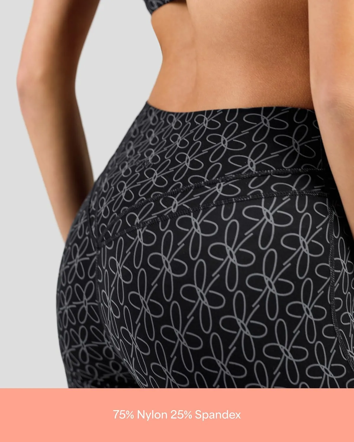 Flourish Blossom Womens High Waisted Double Banded Workout Leggings Tummy Control Gym Yoga Pants