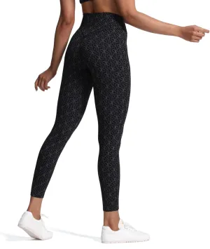 Flourish Blossom Womens High Waisted Double Banded Workout Leggings Tummy Control Gym Yoga Pants