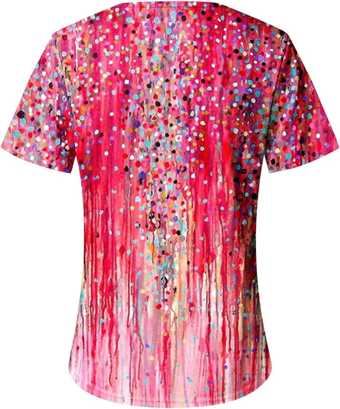 Flowy Summer Tops for Women Trendy Boho Floral Print Tunic Shirts 2025 Casual Short Sleeve Button Crew Neck T Shirt