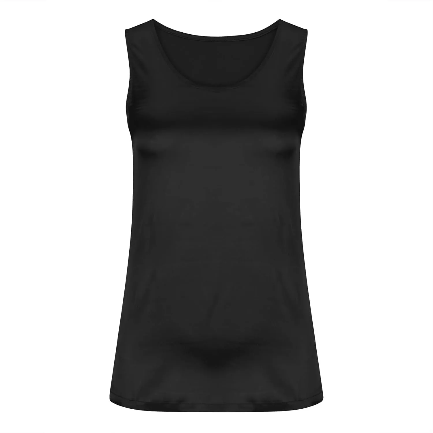 Flowy Tank Tops for Women 2025 Scoop Neck Silk Summer Satin Sleeveless Thick Straps Blouse Basic Camisole Shirts