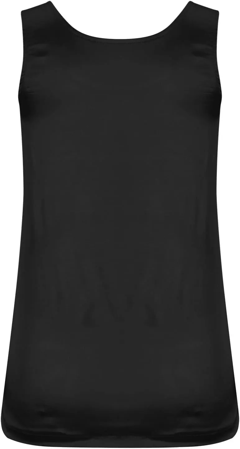 Flowy Tank Tops for Women 2025 Scoop Neck Silk Summer Satin Sleeveless Thick Straps Blouse Basic Camisole Shirts