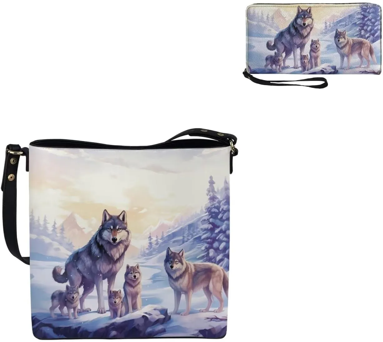 FOR U DESIGNS Bucket Bags for Women Christmas Purses and Handbags 2 Pack Large Tote Bag for Work Office