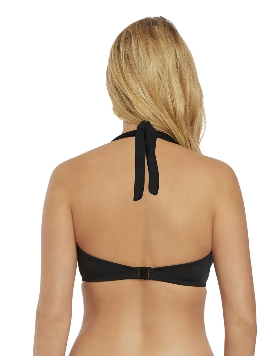 Freya Macrame Uw Banded Halter Bikini Top, Black