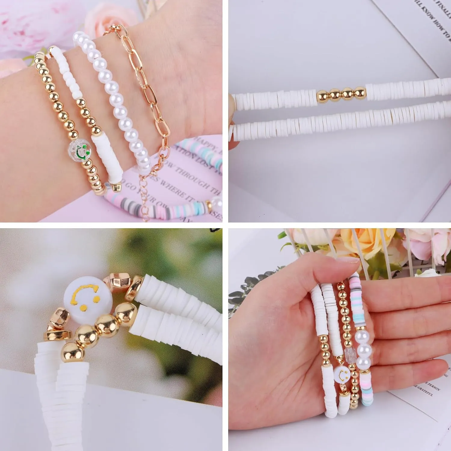 Friendship Bracelets - Beaded Bracelets Set for Teen Women, Stretchable Preppy Bracelets, Stackable & Colorful Bracelets - Ideal Gifts, 4th of July, Halloween, Christmas