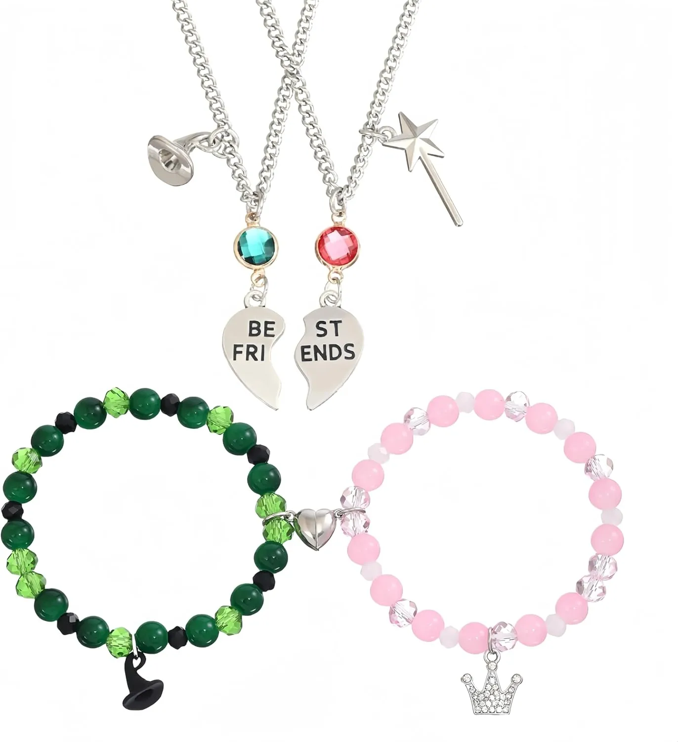 Friendship Matching Bracelets BFF Bracelets Witch Hat Crown BFF Couples Accessories Stretch Bead Bracelets Wicked