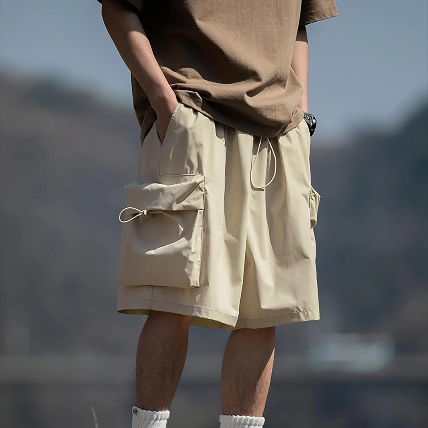 FZVYD Khaki Pants for Men Joggers Cargo Pants Fashion Casual Sweatpants Work Pants Drawstring Loose Trousers with Pockets