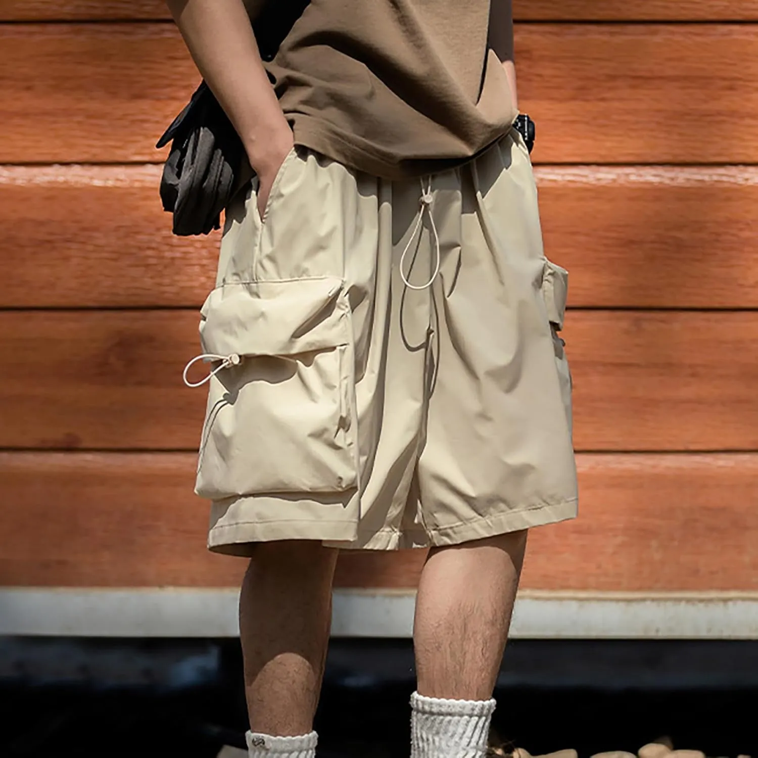 FZVYD Khaki Pants for Men Joggers Cargo Pants Fashion Casual Sweatpants Work Pants Drawstring Loose Trousers with Pockets