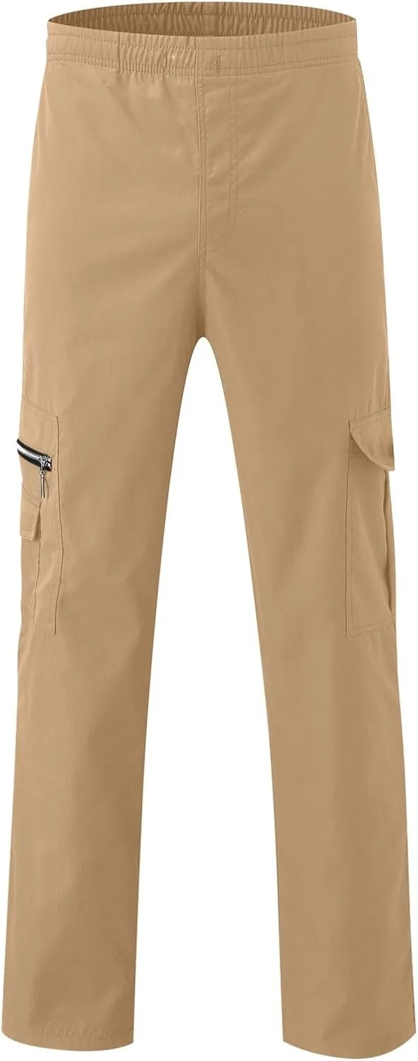 FZVYD Men's Cropped Pants Joggers Cargo Pants Fashion Casual Sweatpants Work Pants Drawstring Loose Trousers with Pockets