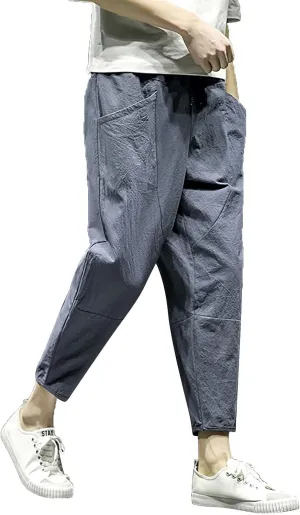 FZVYD Mens Dress Pants Slim Fit Stretch Joggers Cargo Pants Fashion Casual Sweatpants Work Pants Drawstring Loose Trousers