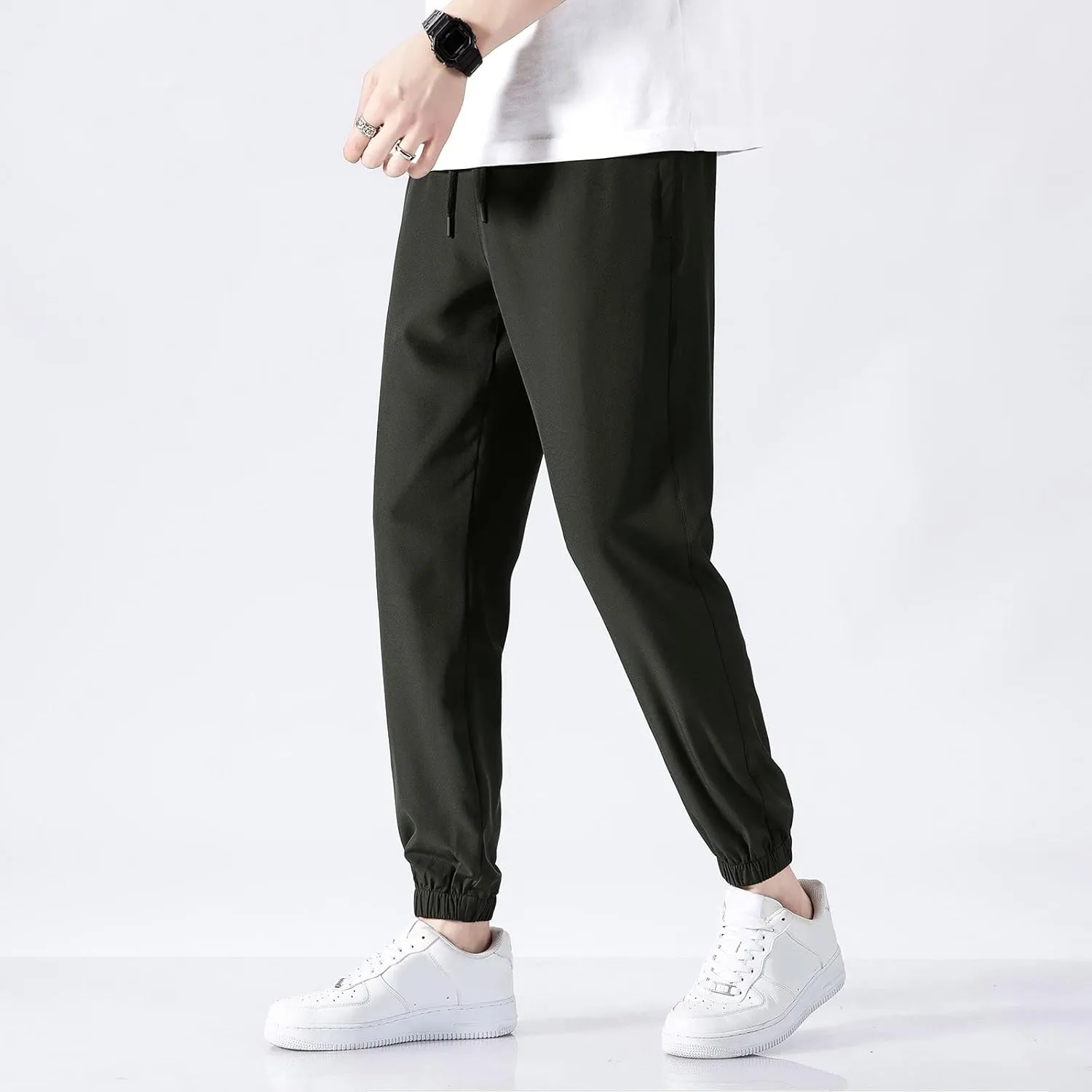 FZVYD Navy Blue Dress Pants Mens Joggers Cargo Pants Fashion Casual Sweatpants Work Pants Drawstring Loose Trousers Pockets