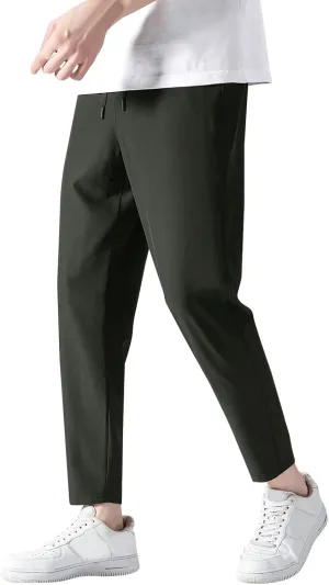 FZVYD Navy Blue Dress Pants Mens Joggers Cargo Pants Fashion Casual Sweatpants Work Pants Drawstring Loose Trousers Pockets