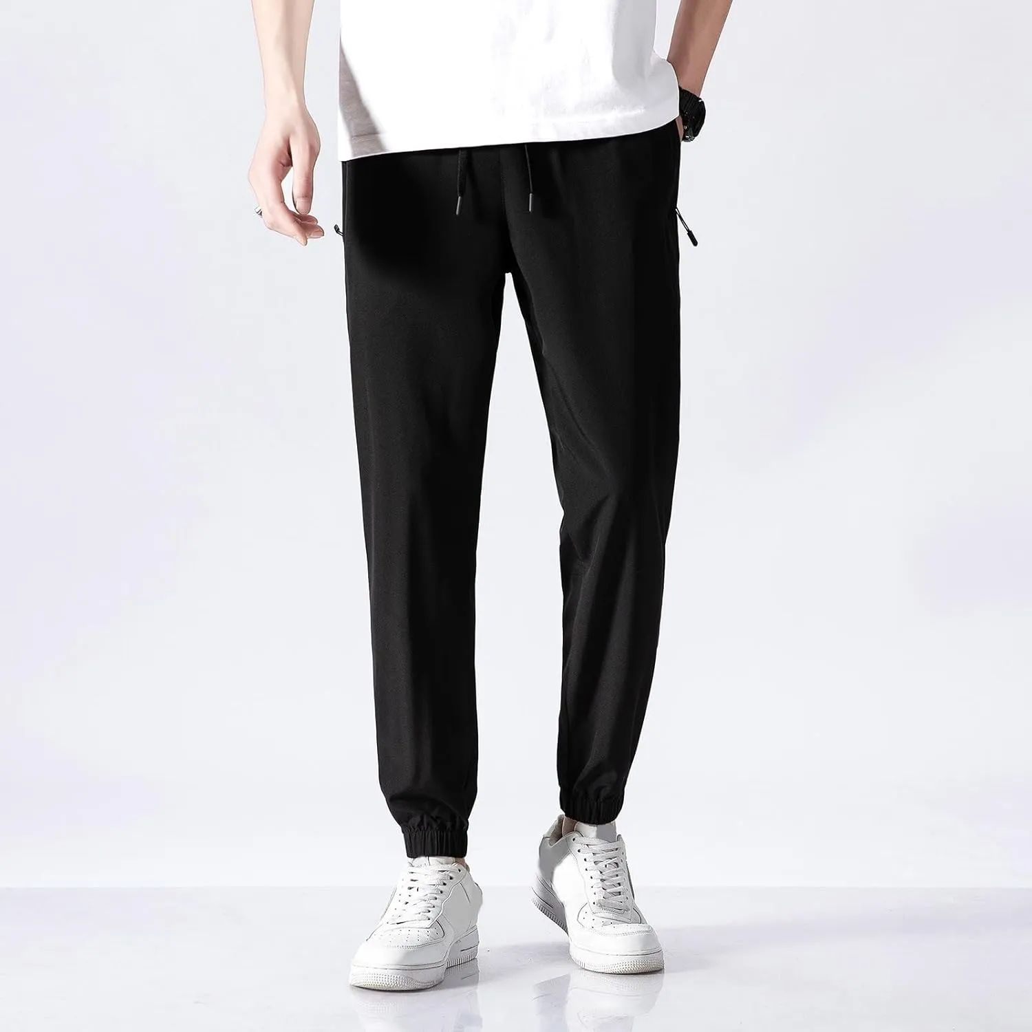 FZVYD Navy Blue Dress Pants Mens Joggers Cargo Pants Fashion Casual Sweatpants Work Pants Drawstring Loose Trousers Pockets