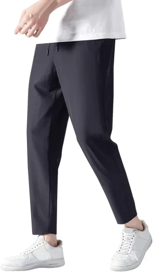 FZVYD Navy Blue Dress Pants Mens Joggers Cargo Pants Fashion Casual Sweatpants Work Pants Drawstring Loose Trousers Pockets