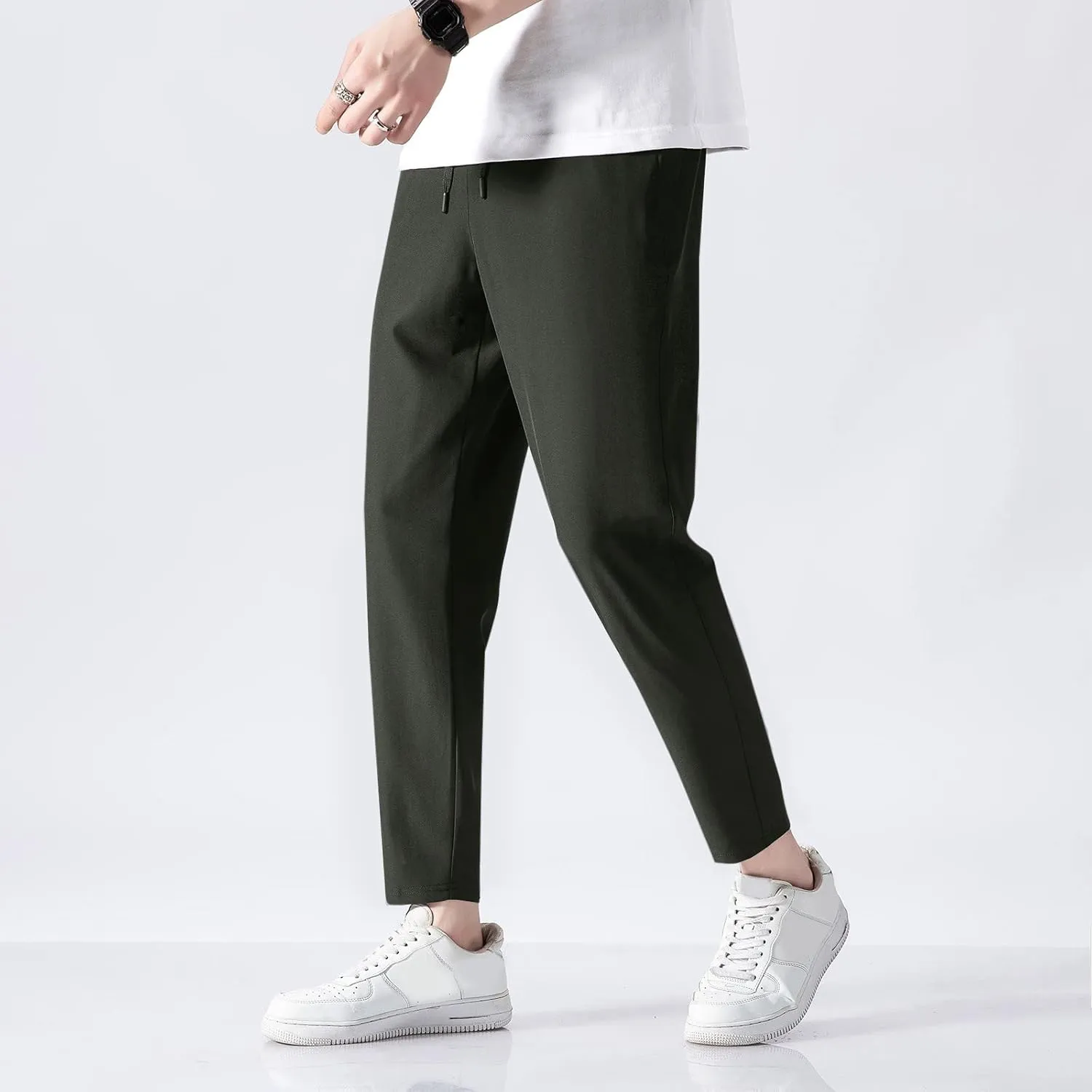 FZVYD Navy Blue Dress Pants Mens Joggers Cargo Pants Fashion Casual Sweatpants Work Pants Drawstring Loose Trousers Pockets