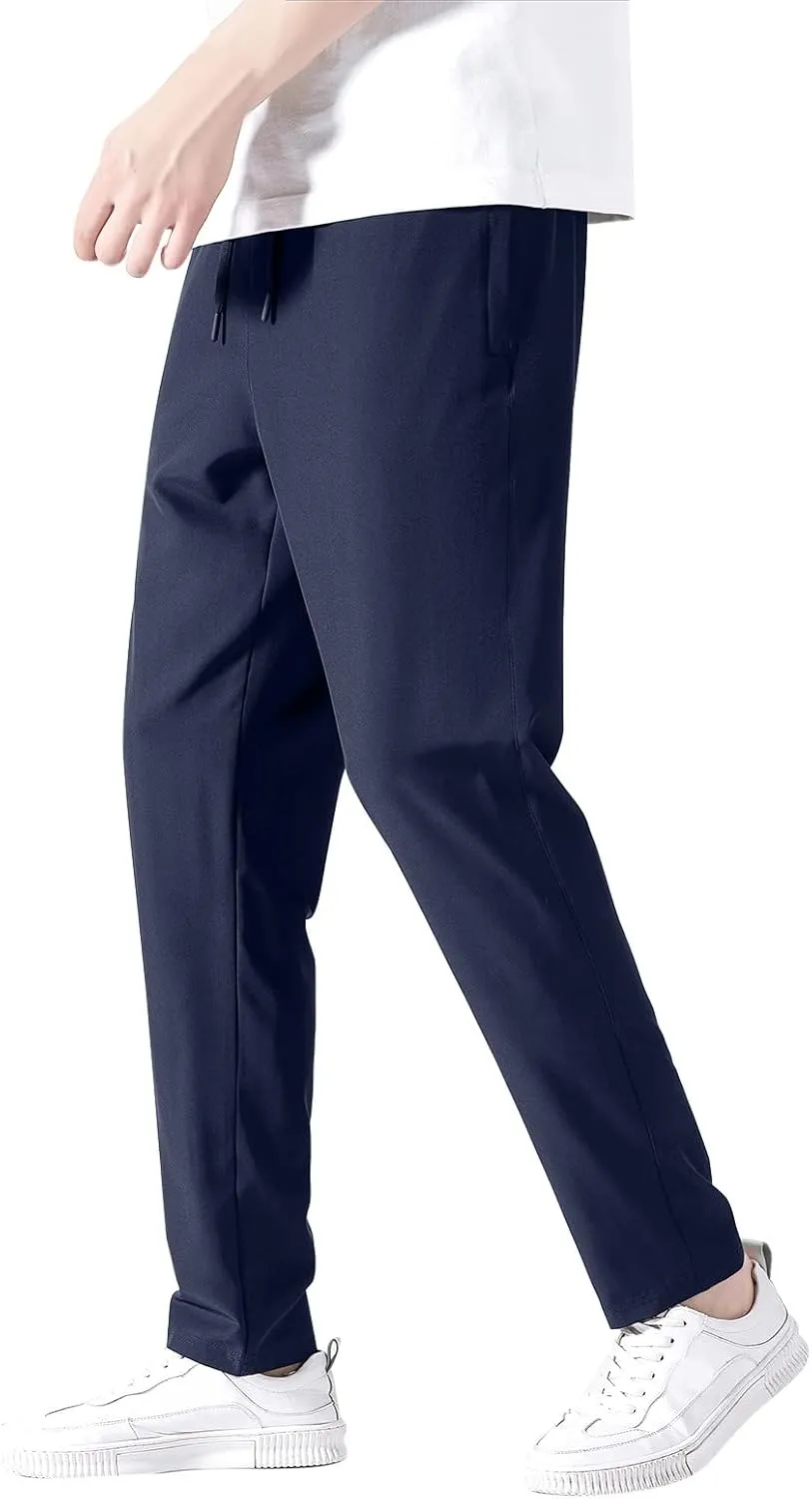FZVYD Navy Blue Dress Pants Mens Joggers Cargo Pants Fashion Casual Sweatpants Work Pants Drawstring Loose Trousers Pockets