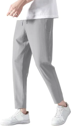 FZVYD Navy Blue Dress Pants Mens Joggers Cargo Pants Fashion Casual Sweatpants Work Pants Drawstring Loose Trousers Pockets