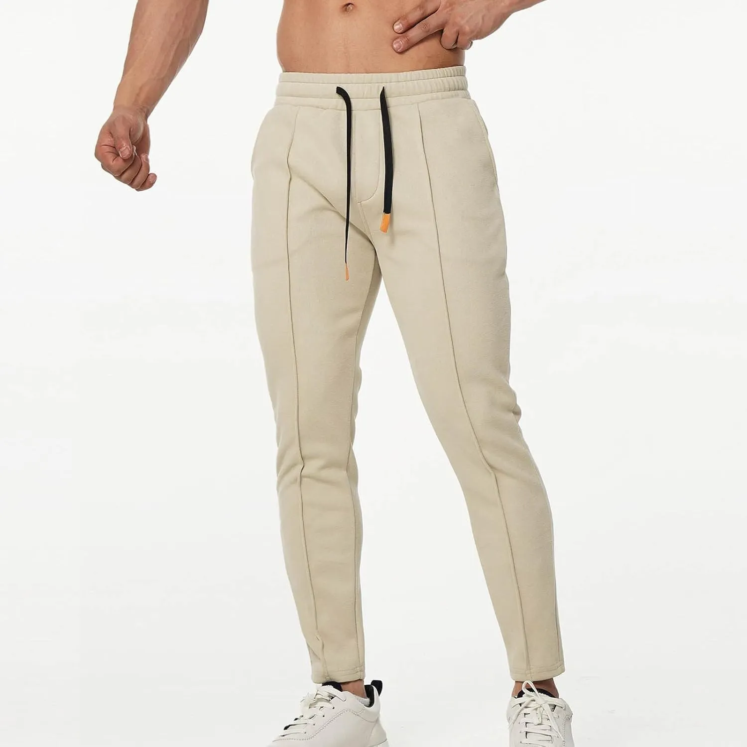 FZVYD Polo Sweatpants for Men Mens Casual Elastic Drawstring Cargo Pants Lightweight Relaxed Fit Cotton Workout Sweatpants