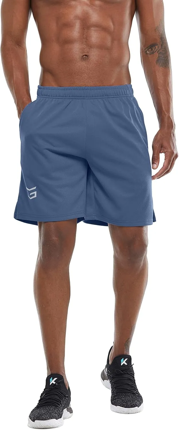 G Gradual Men's Workout Running Shorts Quick Dry Lightweight Gym Shorts with Zip Pockets